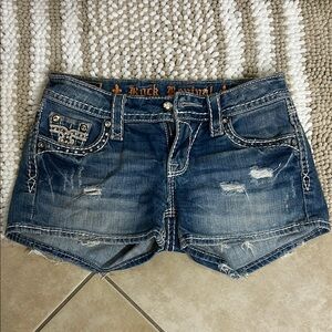 Rock Revival Blue Distressed Jean Shorts